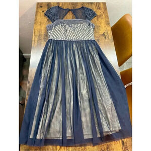 Adrianna Papell dark navy blue A-line dress NWOT  Size 2